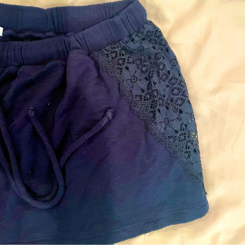 Eberjey Cara drawstring sleep shorts Size L navy blue